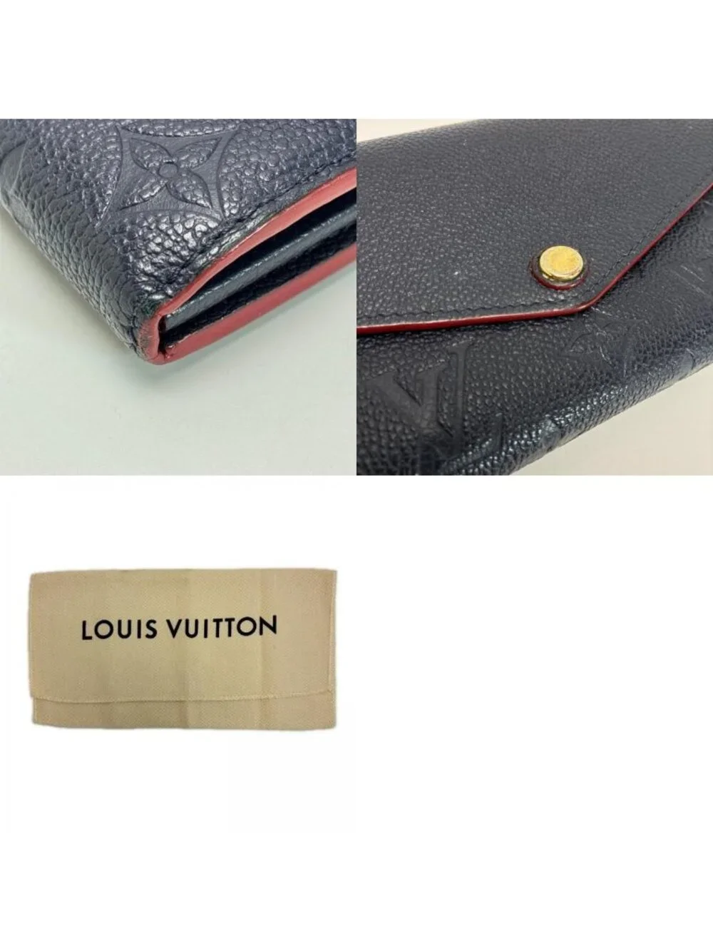 Louis Vuitton Bifold Wallet Portefeuille Sarah Navy